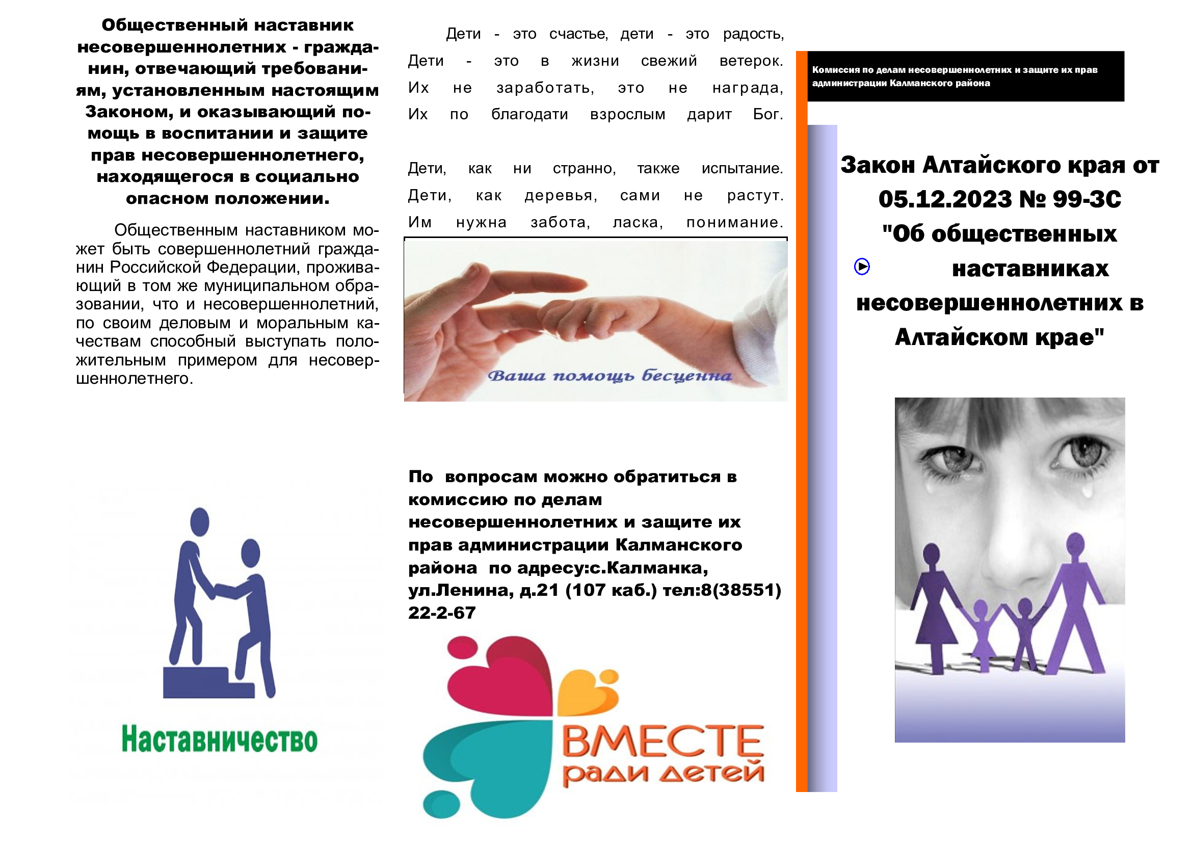 Общественный наставник несовершеннолетних.